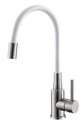 Детальное фото товара: ALVEUS GENESIS FLEXA WHITE SAT, смеситель, белый