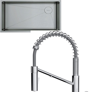 Фото товара: Omoikiri Taki 74-U/IF-IN SIDE + Mikawa 2 Plus-SB-BN нержавеющая сталь