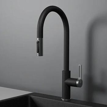 Фото товара: GRANULA 8168 смеситель, гранит, черный