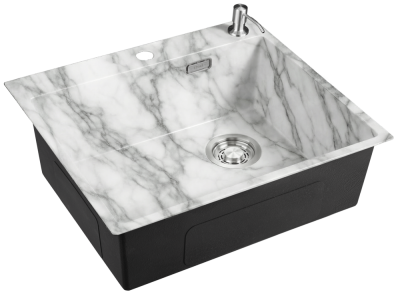 Emar EMB-560(TOP) White Elegant, мойка, нержавеющая сталь, белый