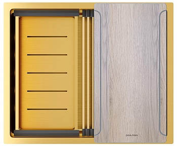 Фото товара: Paulmark NEXT-MULTI SINK 54 UNI, мойка, нержавеющая сталь, брашированное золото