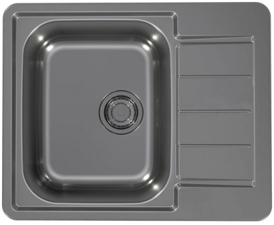 ALVEUS LINE MONARCH 110 ANTHRACITE, мойка, нерж.сталь, антрацит ( в комплекте с выпуском и сифоном)