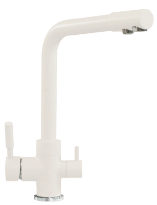 Детальное фото товара: Polygran Высокий Дуо, смеситель, белый хлопок 36