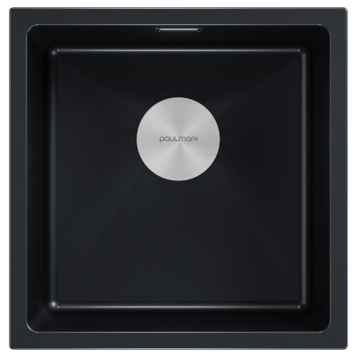 Paulmark LUMI 45UNI, мойка, гранит, черный металлик