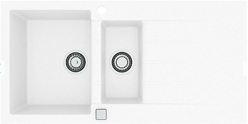 Фото товара: ALVEUS GRANITAL CADIT 80 G11 ARCTIC, мойка, гранит, белый (в комплекте с сифоном 1132822)