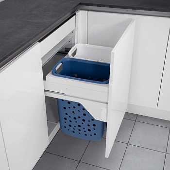 Фото товара: Hailo Laundry Carrier система хранения белья 2 корзины с перфорацией по 33 л