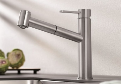 Детальное фото товара: Blanco Ambis-S, смеситель, нержавеющая сталь матовая