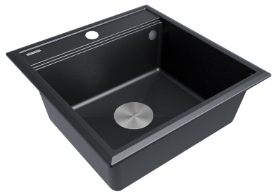 Paulmark STEPIA 50, мойка, гранит, черный металлик Детальное фото товара: Paulmark STEPIA 50, мойка, гранит, черный металлик