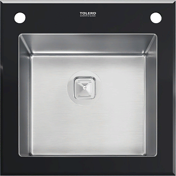 Фото товара: Tolero Ceramic Glass TG-500, мойка, нержавеющая сталь/черное стекло