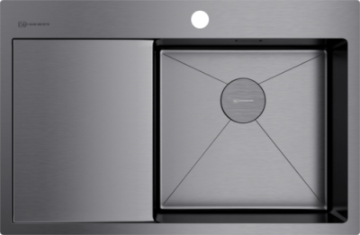 Omoikiri Akisame 78-GM-R, мойка, нержавеющая сталь/вороненая сталь, чаша справа