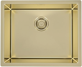 Фото товара: ALVEUS QUADRIX MONARCH 50 GOLD, мойка, нержавеющая сталь, золото (в компл. с выпуском без сифона)