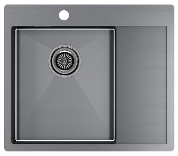 Фото товара: Paulmark KRONER 59F, мойка, нержавеющая сталь, вороненая сталь, левая
