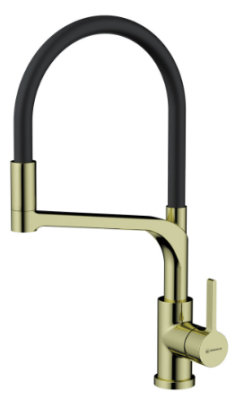 Детальное фото товара: Omoikiri Sinto 2 Plus-SB-LG-BL, смеситель, светлое золото/черный