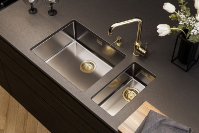 Детальное фото товара: ALVEUS KOMBINO 10 MONARCH BRONZE SAT-90, мойка, нерж. сталь, бронза (в компл. с выпуском без сифона)