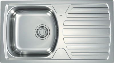 ALVEUS BASIC 170 LEI-90 NEW, мойка, нержавеющая сталь лен (в комплекте с сифоном 1130550)