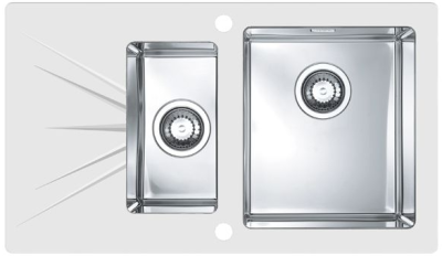 ALVEUS KARAT 20, мойка, нержавеющая сталь, белый (в комплекте с сифоном 1092272)