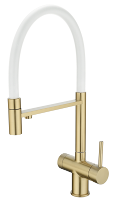 Детальное фото товара: Emar EC-7024WHT Matt Gold, смеситель, матовое золото