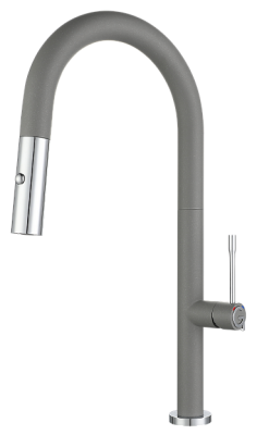 Детальное фото товара: Rivelato ASTI 3972500 grigio/cromo, смеситель, гранит, серый/хром