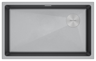 Paulmark LUMI 74UNI-SKEW, мойка, гранит, серый металлик