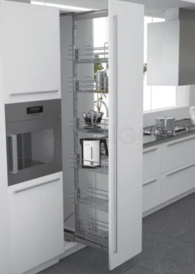 Детальное фото товара: Sige Frontfix-M колонна выдвижная с 5-ю сетчатыми корзинами для высокого шкафа шириной 450 мм