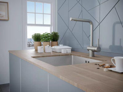 Paulmark SPRING, смеситель, брашированная сталь Детальное фото товара: Paulmark SPRING, смеситель, брашированная сталь