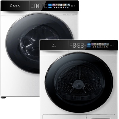 Детальное фото товара: LEX стирка LWM10012WBlIThD + сушка LDM12WBlThD