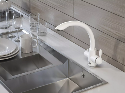 Paulmark ESSEN, смеситель, белый матовый Детальное фото товара: Paulmark ESSEN, смеситель, белый матовый