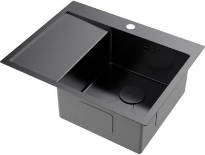 Детальное фото товара: Omoikiri Akisame 65-GM-R, мойка, нержавеющая сталь/вороненая сталь, чаша справа