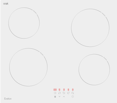 Детальное фото товара: Evelux HEV 640 W стеклокерамическая поверхность