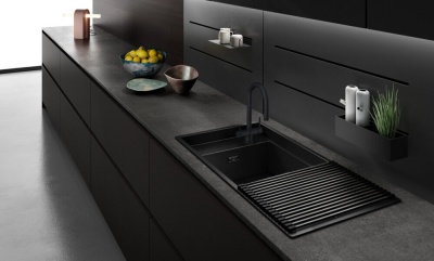 Детальное фото товара: Omoikiri Kinaru 86-U/I GB, мойка, керамика, графит