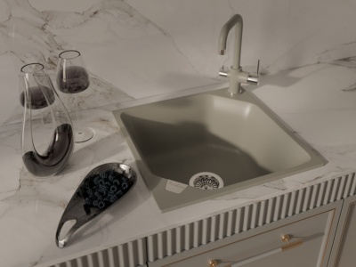 Детальное фото товара: Rivelato TOVEL 9025203 topazio/cromo, смеситель, гранит, топаз/хром