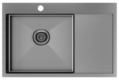 Paulmark KRONER 78F, мойка, нержавеющая сталь, вороненая сталь