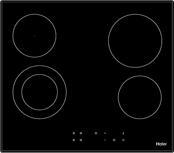 Фото товара: Haier HHX-C64DVB стеклокерамическая поверхность