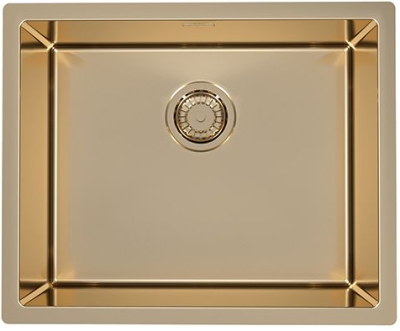 ALVEUS QUADRIX MONARCH 50 BRONZE, мойка, нержавеющая сталь, бронза (в компл. с выпуском без сифона)