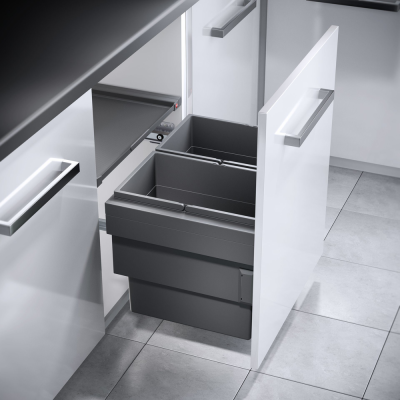 Детальное фото товара: Hailo Cargo Synchro выдвижная мусорная система с 2 ведрами по 28 л
