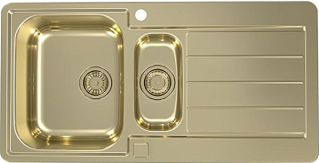 Фото товара: ALVEUS LINE MONARCH 10 GOLD, мойка, нерж.сталь, золотой (в компл. с выпуском без сифона)