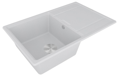 Paulmark FLUGEN 50-780, мойка, гранит, белый Детальное фото товара: Paulmark FLUGEN 50-780, мойка, гранит, белый