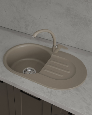 Детальное фото товара: ЭкоМ М-685, мойка, мрамор, песочный