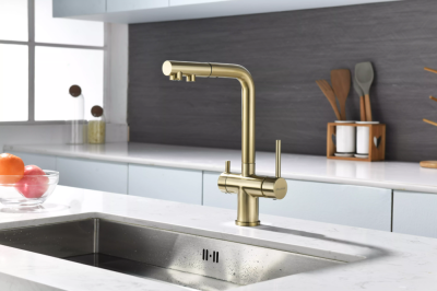 Paulmark SERPENTINE, смеситель, светлое золото Детальное фото товара: Paulmark SERPENTINE, смеситель, светлое золото