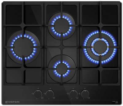 Детальное фото товара: MEFERI MGH604BK GLASS ULTRA газовая поверхность