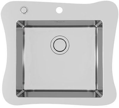 ALVEUS JUBILEE KMB 90 FI, мойка, нерж. сталь браширован.(в компл. с сифоном 1123351 и раздел доской)