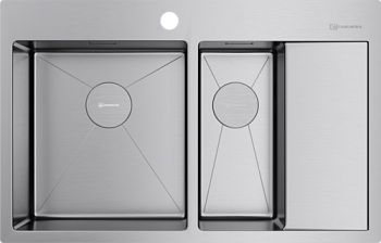 Фото товара: Omoikiri Akisame 78-2-IN-L, мойка, нержавеющая сталь, чаша слева