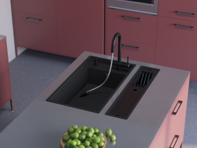 Детальное фото товара: Omoikiri Kinaru 86-U/I GB, мойка, керамика, графит