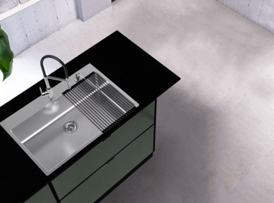 Детальное фото товара: ALVEUS NOX 130 BRS, мойка, нержавеющая сталь (в комплекте с интегрированным сифоном)