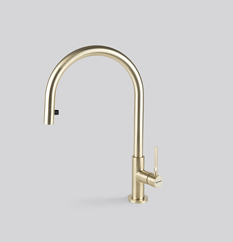 Фото товара: Falmec TREVI ROUND PVD BRUSHED PALE GOLD, смеситель, золото