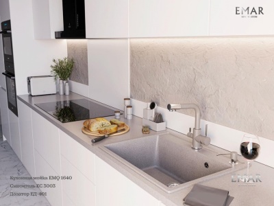 Emar EMQ-1640.Q, мойка, гранит, барит Детальное фото товара: Emar EMQ-1640.Q, мойка, гранит, барит
