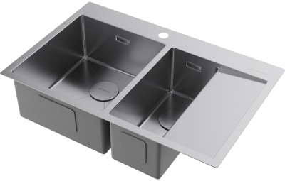 Детальное фото товара: Omoikiri Akisame 78-2-IN-L, мойка, нержавеющая сталь, чаша слева