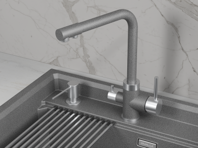 Детальное фото товара: GRANULA GR-5015 смеситель, нержавеющая сталь, графит