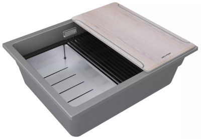Детальное фото товара: Paulmark LUMI-MULTI SINK 55 UNI, мойка, гранит, серый металлик