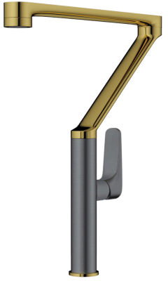 Omoikiri Tara-LG-GM, смеситель, светлое золото/вороненая сталь